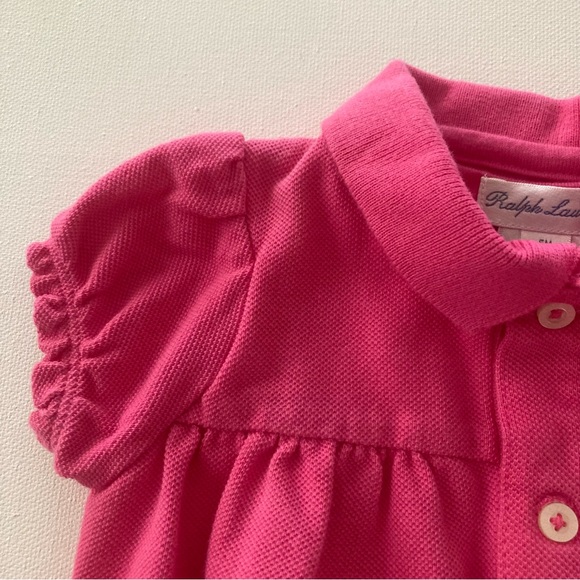 Ralph Lauren 6 Months Baby Girl Pink Polo Romper - Picture 5 of 6